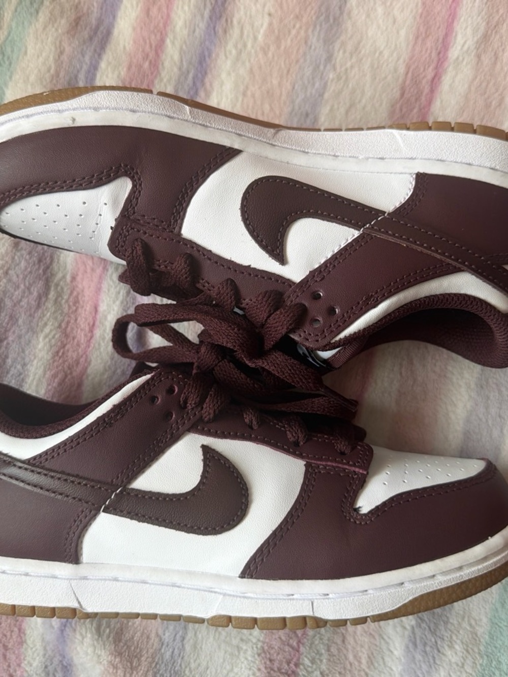 Brand new never worn nike dunks burgundy, and white
